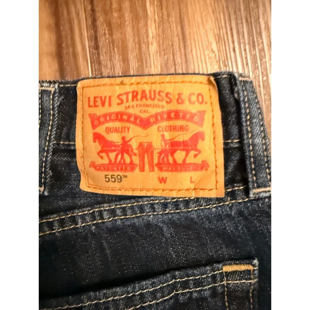 NWOT Levis 559 Relaxed Straight Leg Jeans Mens 38x38 Dark Wash Indigo
